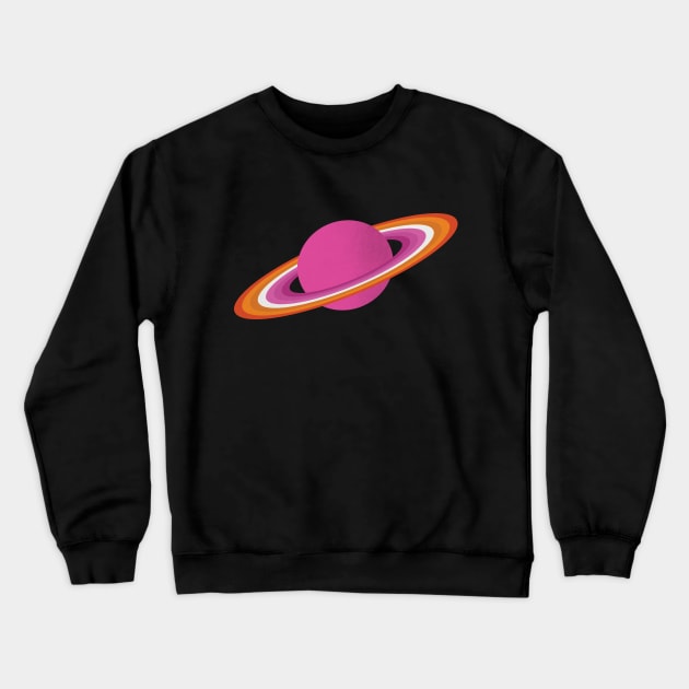 Lesbian Pride Planet Crewneck Sweatshirt by lavenderhearts